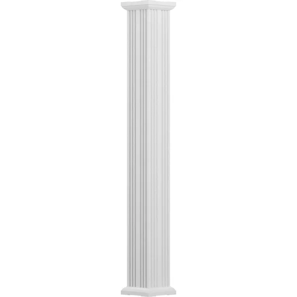 AFCO - Industries EA1012ENFSBTUTU 10x22 x 12& Endura-Aluminum Column, Square Shaft (Load-Bearing 26, 000 lbs), Non-Tapered, Fluted