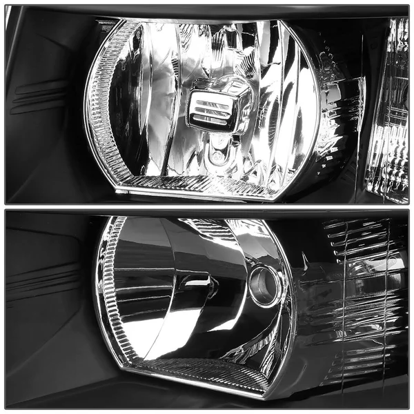 DNA Motoring for 07-14 Chevy Silverado 1500 2500 3500 LED DRL Strip Headlight Black Housing Amber Corner Headlamp 08 09 10 11