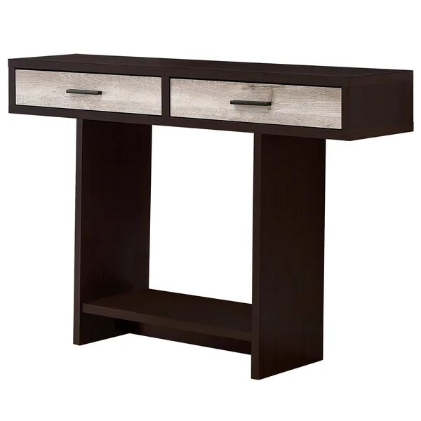 Monarch Accent Table - 48x22L - Cappuccino, Taupe Reclaimed Wood