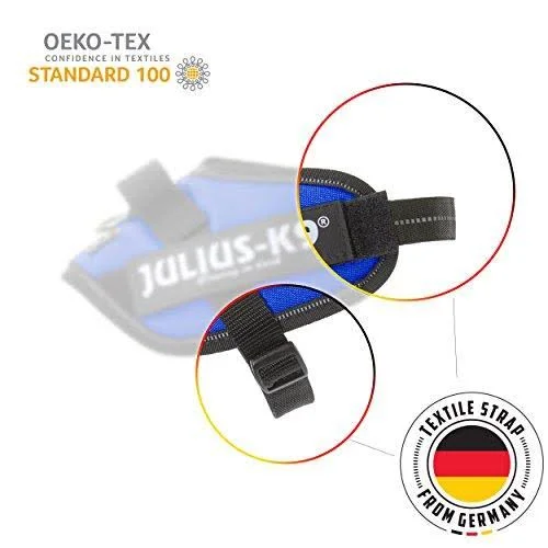 Julius-K9 - 16IDC-FARNE-MM, IDC Powerharness, Dog Harness, Size: Mini-Mini, Jeans with Neon Edge