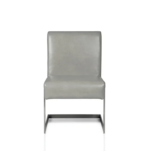 Leatherette Upholstered with Dining Chair with Cantilever Base - Gray