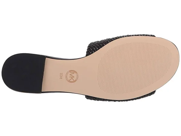 Michael Kors Augustine Woven Slide Sandal Black 6.5
