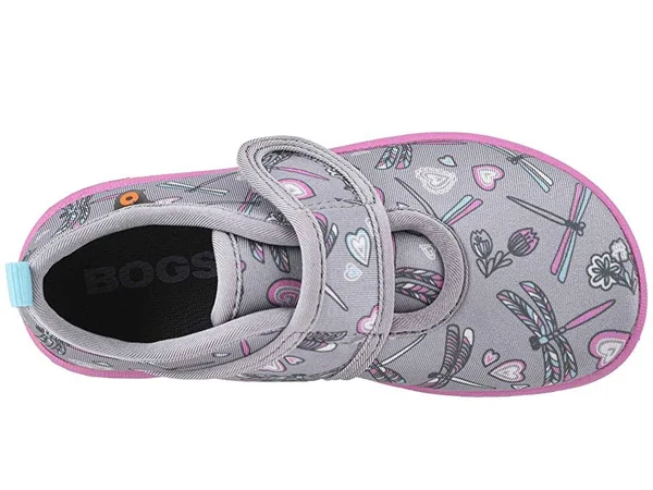 Bogs Kids& Kicker Strap Dragonfly Shoe - 11 - Light Gray Multi