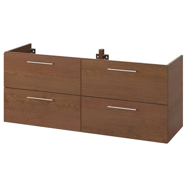 IKEA - GODMORGON Sink Cabinet with 4 Drawers, Brown Stained Ash Effect, 55 1/8x18 1/2x22 7/8 00457914