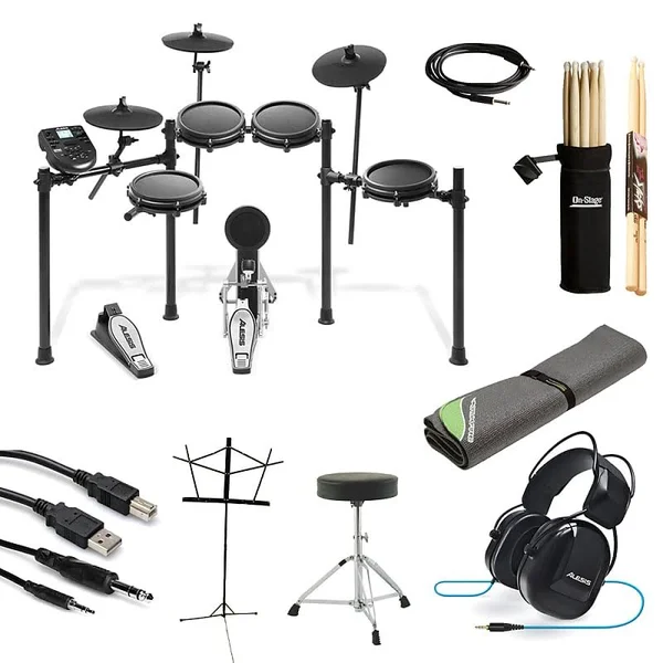 Alesis Nitro Mesh Electronic Drum Set Essentials Top Value Bundle