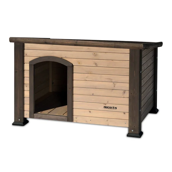 Precision Extreme Outback Log Cabin Dog House - Grey, S