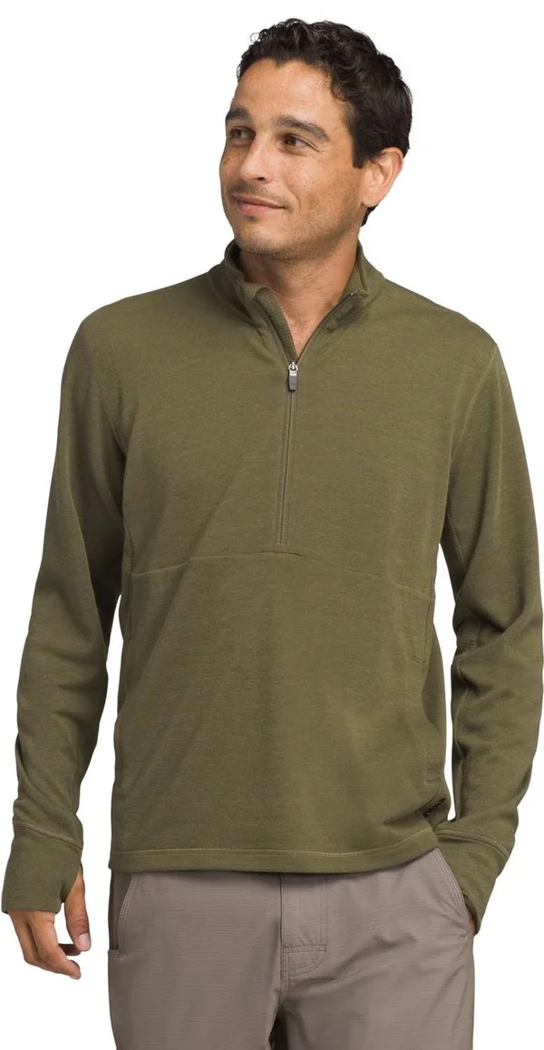 prAna: Men's Jarvis 1/2 Zip - Cargo Green Cagr