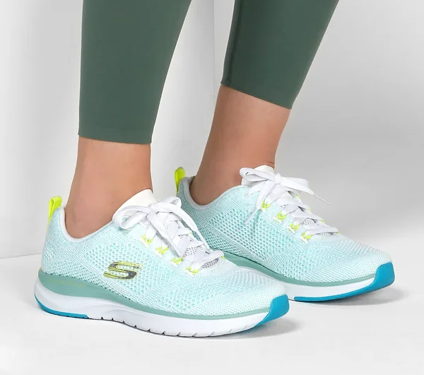 Skechers Women's Ultra Groove Sneakers, White/Turquoise, 9.5