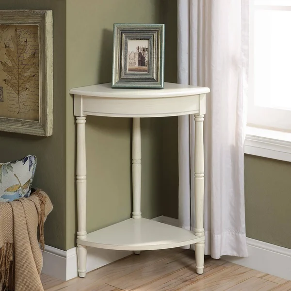 Corrine Antique White Corner Table