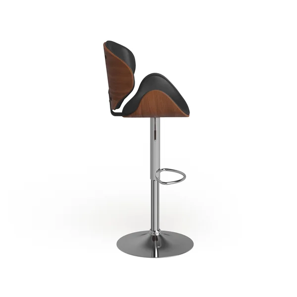 Lancaster Home Adjustable Height Bar Stool with Curved Vinyl Seat and Back Beech, Brown