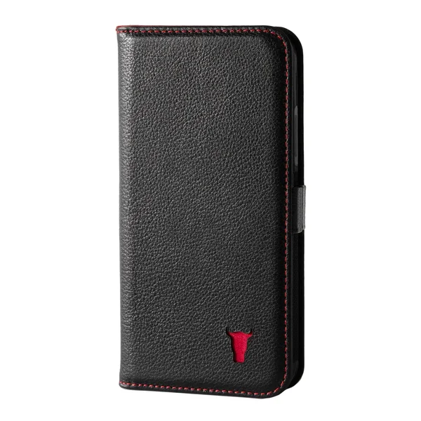 iPhone SE (2020) & iPhone 7/8 Leather Case - Black with Red Detail - Torro
