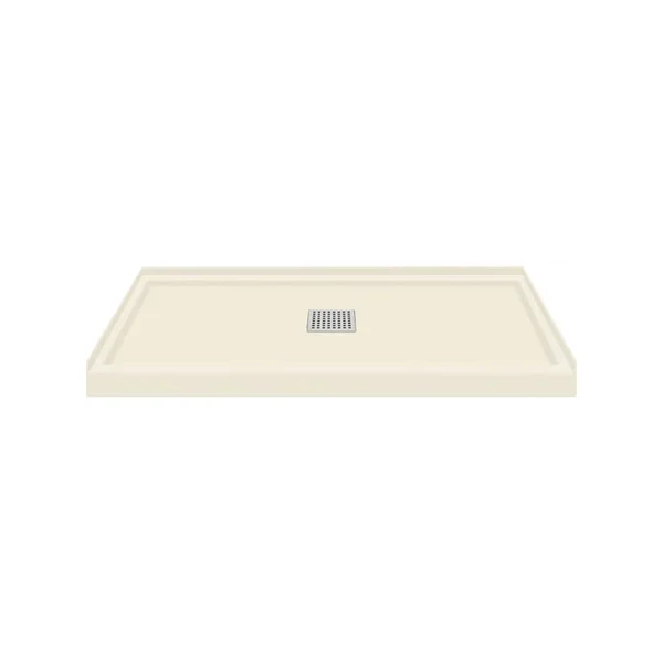 Transolid Fl4836c-32 Linear 48-in L x 36-in W Single Threshold Shower Base with A Center Drain, Cameo, Size: 48-in Large x 36-in