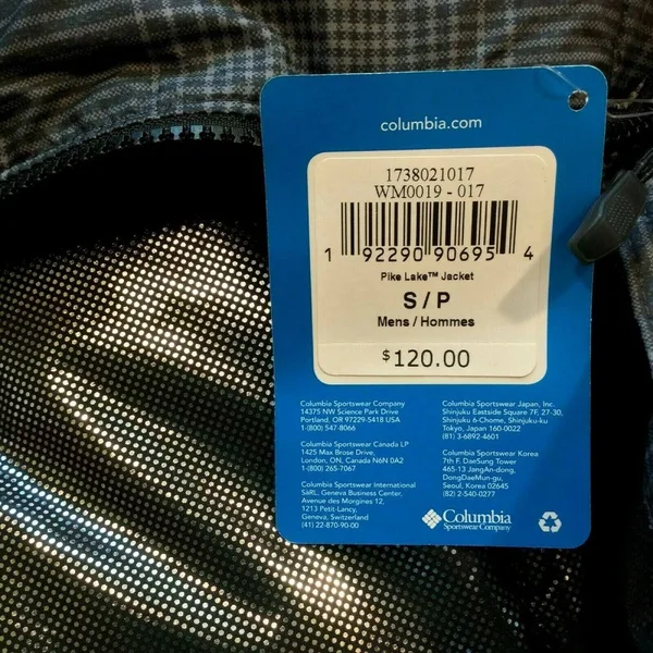Columbia Men's Pike Lake Jacket - Black Check Print, Small