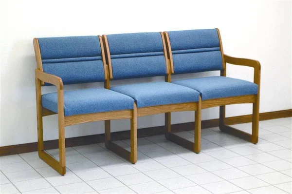 Wooden Mallet DW2-3 Valley 3-Seat Sofa - Medium Oak/Cabernet Burgundy