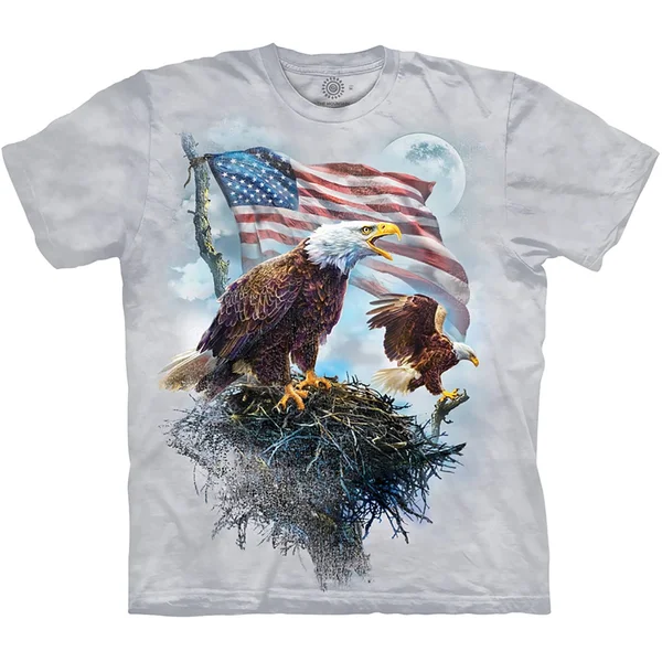 The Mountain Adult American Eagle Flag USA Patriotic T Shirt