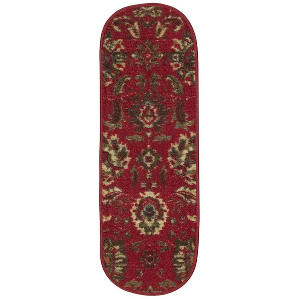 Ottomanson Ottohome Collection Stair Tread, 8.5 inch x 26 inch, Size: 14 Pack Oval, Red