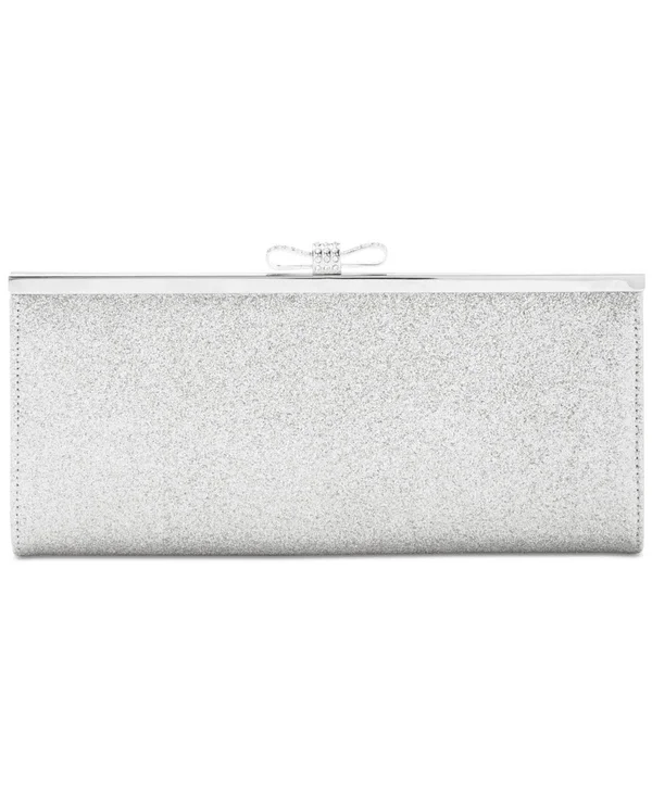Inc Carolyn Glitter Clutch - Created for Macy&s - Silver/Silver