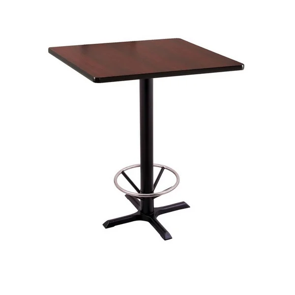 Holland Bar Stool 36x22 211 Black Table with 30x22 x 30x22 Square Top and Foot Ring