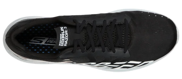 Skechers Men's GOrun Razor 3 Hyper Running Shoes - Black/White, 6.5