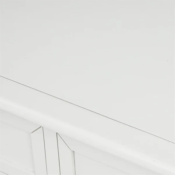 Console Table with 2 Drawers and Bottom Shelf (White)