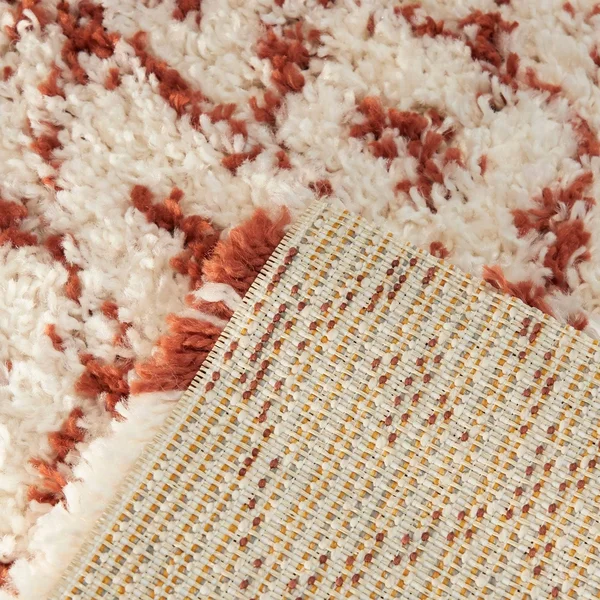 BALTA Dominic Cream/Orange 5 ft. x 7 ft. Moroccan Shag Area Rug