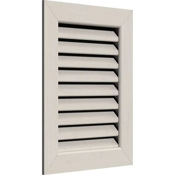 18 inchw x 28 inchh Vertical Gable Vent (23 inchw x 33 inchh Frame Size): Primed, Functional, Smooth Western Red Cedar Gable Ven