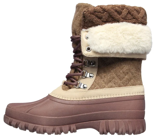 Skechers Women's Windom Pretty Waterproof Duck Boot, Natural/Purple