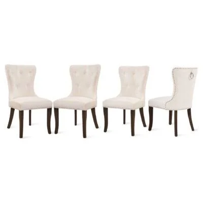 Heinen Tufted Upholstered Wingback Side Chair Rosdorf Park Upholstery Color: Cream