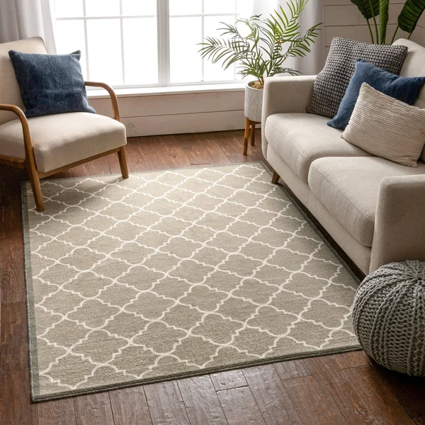 Well Woven Kings Court Brooklyn Trellis Modern Grey Area Rug - Size: 2&7 inch x 12& Runner, Gray
