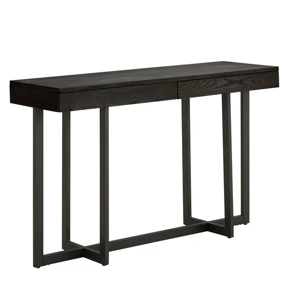 Eldersley Wood Finish Sofa Table with Two Drawers by Inspire Q Modern - Black Finish