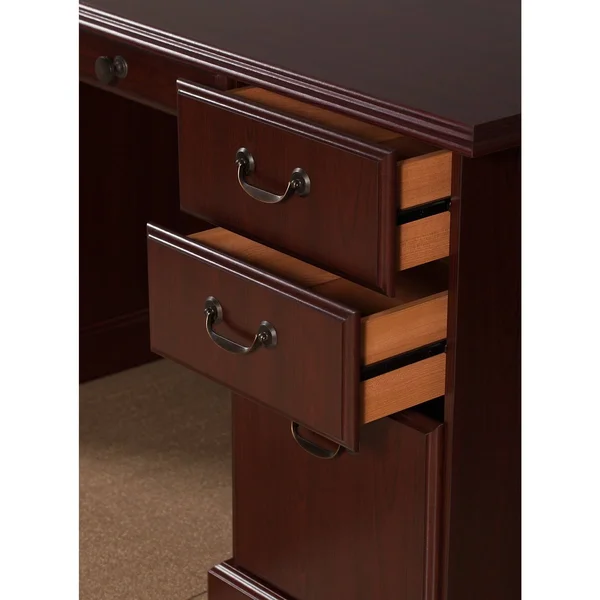 Kathy Ireland Home by Bush Furniture Bennington Manager's Desk and Bookcase