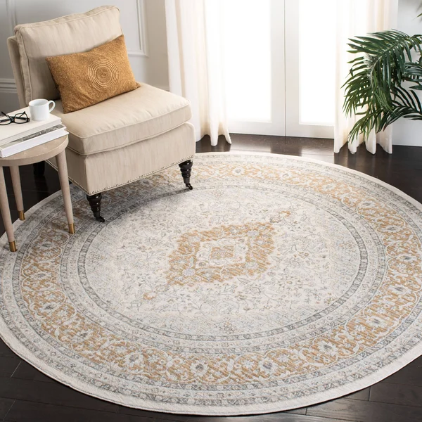 Safavieh Isabella Collection ISA919B Area Rug - 6& 7x22 Round, Cream/Beige