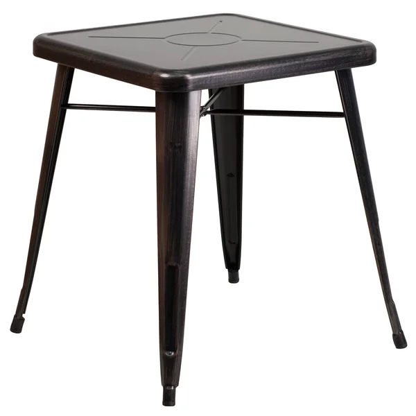 Flash Furniture 23.75&& Square Orange Metal Indoor-Outdoor Table