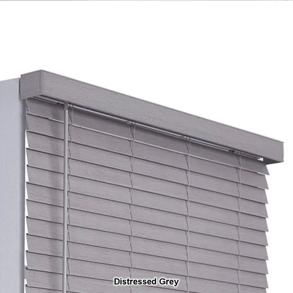 2in. Cordless Distressed Faux Wood Blinds Distressed Brown