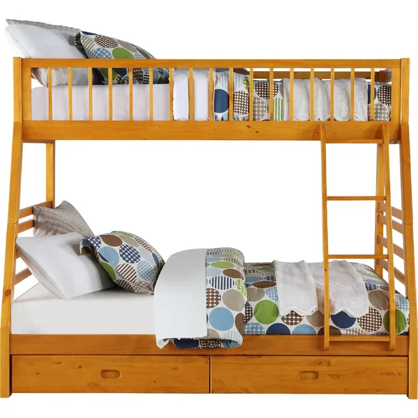 Acme Jason Bunk Bed - Honey Oak, Twin-Over-Full