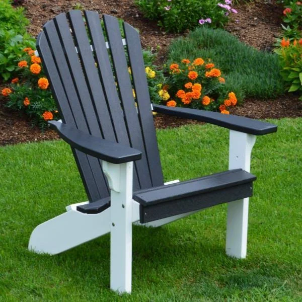 Poly Fanback Adirondack Chair with White Frame - Size: 5.5, Red