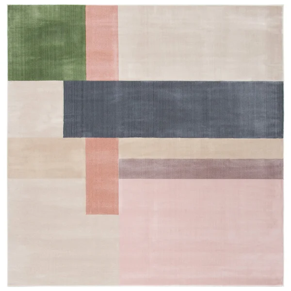 Safavieh Orwell Ailidh Mid-Century Modern Rug - 5&3x22 x 5&3x22 Square - Ivory/Charcoal