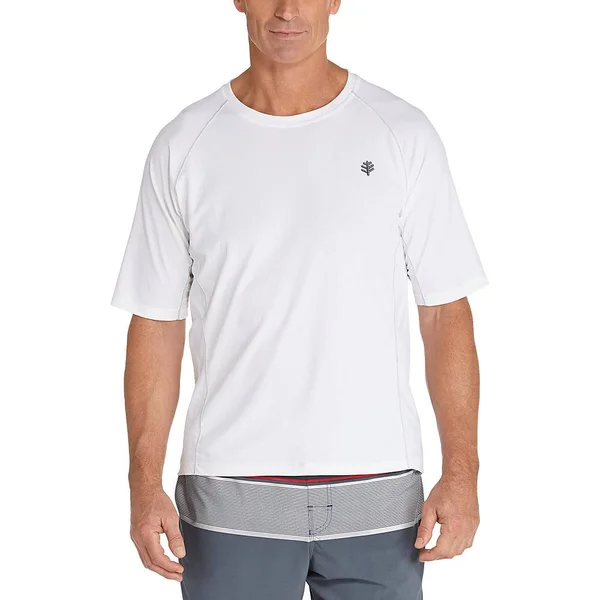 Men's Hightide Short Sleeve Swim Shirt - UPF 50+ Shirts For Men, White