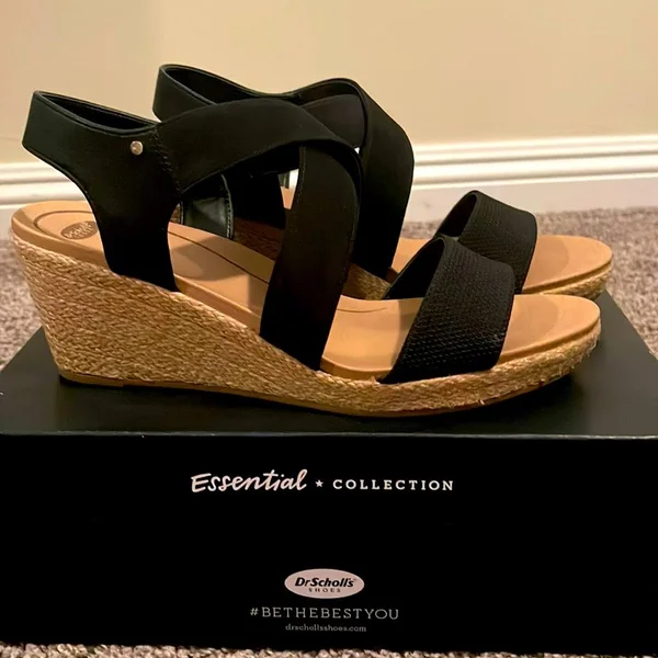 Women's Dr. Scholl&s Emerge Wedge Sandal, Size: 9.5, Black