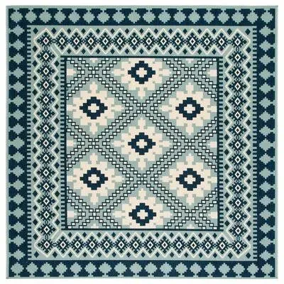 Northpoint Southwestern Blue Indoor/Outdoor Area Rug Union Rustic Rug Size: Square 6&7x22