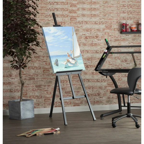 Studio Designs Metal Tripod Museum Display and Art Easel (68 inch H), Black