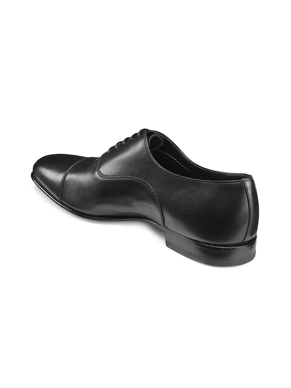 Santoni Darian Cap Toe Oxford Men's Shoes Black : 10.5 D