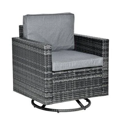 Patchell Outdoor 360? Swivel Patio Chair with Cushions Wade Logan? Cushion Color: Grey