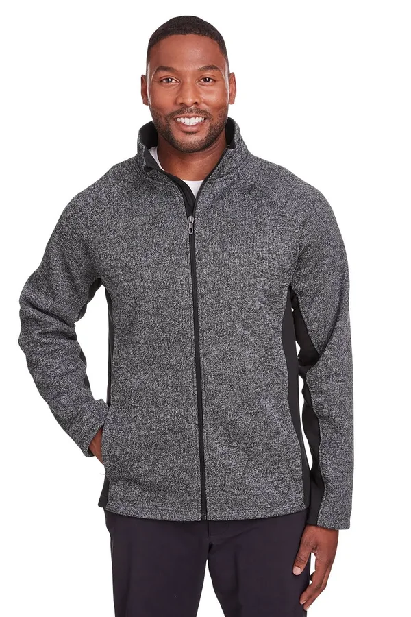 Spyder 187330 Men's Constant Full-Zip Sweater Fleece Jacket Black hthr/ blk-S