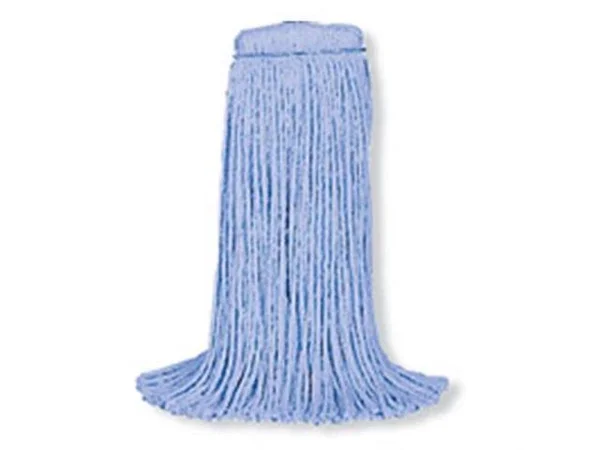 Rubbermaid Premium Bolt-On Cut-End Blended Mop - 20 oz, Blue, 12/Carton
