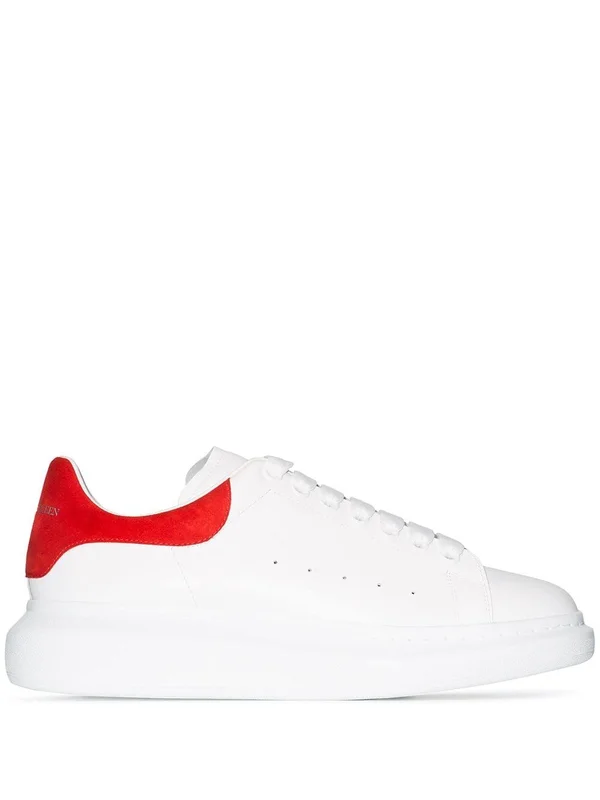 Alexander McQueen - Men 45mm Leather Platform Sneakers White/Red 41