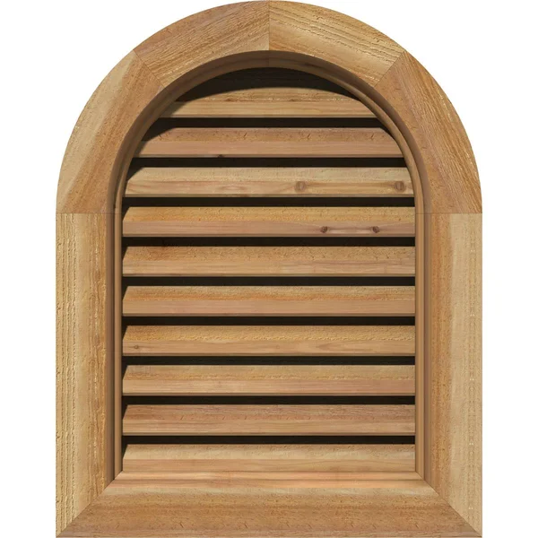 Ekena Millwork GVWRT26X3000RFUWR 26x22W x 30x22H Round Top Gable Vent (31x22W x 35x22H Frame Size): Unfinished - Functional, Roug