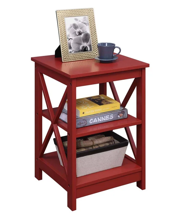 Convenience Concepts Oxford End Table Cranberry Red