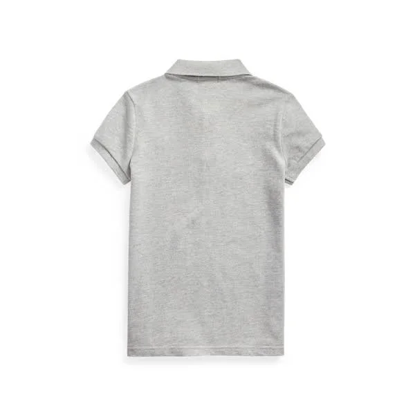 Ralph Lauren Girl's Cotton Mesh Polo Shirt - Size L in Andover Heather