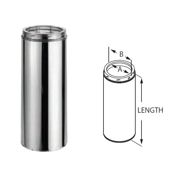 Duravent 6DT-48SSCF 6-Inch x 48-Inch DuraTech Stainless Steel Chimney Pipe